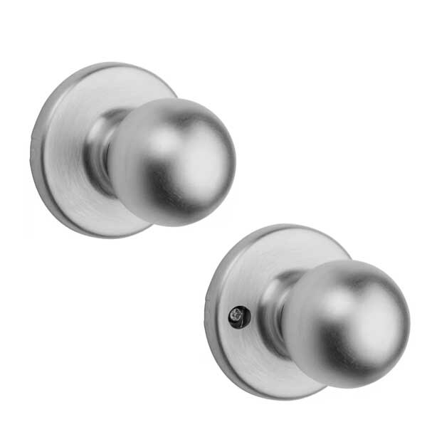 Kwikset Kwikset: Polo Passage Door Knob with Round Rose / Satin Chrom KWS-200P-RDT-26D - main